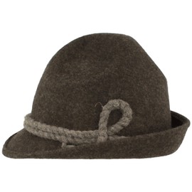 Breiter Original Men's Traditional Hat, Felt Hat, Hiking Hat, Pointed Head, 100% Wool, Narrow Brim & Wool Cord, Three Colours, charcoal