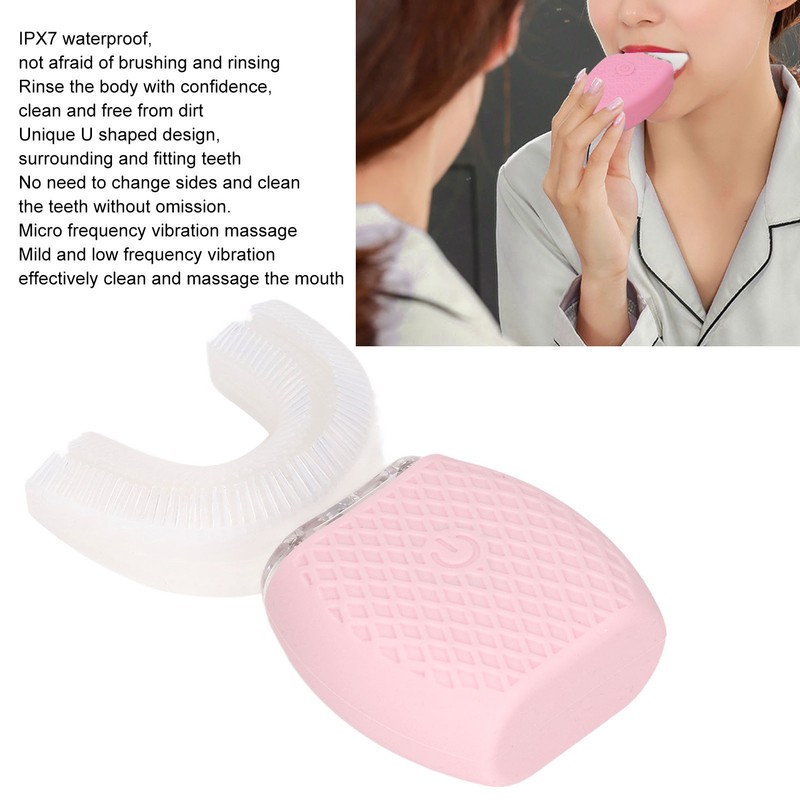 Electric Toothbrush IPX7 Waterproof U Shape Massage Ultrasonic Toothbrush with