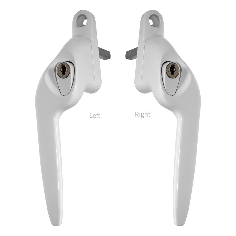 White Left-Hand Yale UPVC Window Handle Cranked Double Glazing Universal