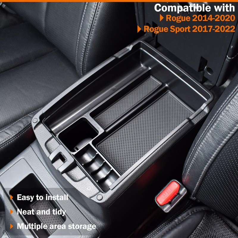 TACORBO Center Console Tray Compatible with Nissan Rogue 2014-2020 and