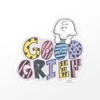CafePress Charlie Brown Good Grief Small Die Cut Sticker, 3"x4"