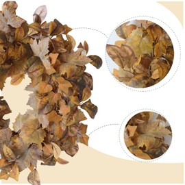 Egolot Fall Maple Leaves Wreath for Front Door, Autumn Natural Looking Sunset Yellow Maple Wreath for Indoor Outdoor, Rustic Farmhouse Fall Thanksgiving Door Decor