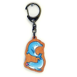 Jellyfish & Co Dolphin Initial Wooden Key Chain, S