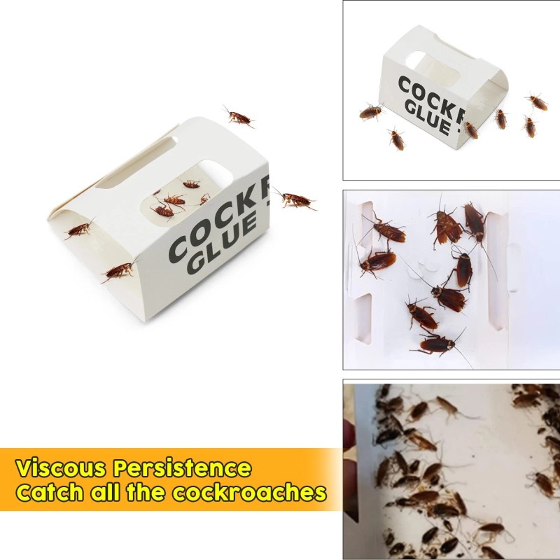 HTWON 12PCS Roach Motels Cockroach Bug Killer Sticky Pest Bait