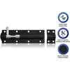 2 Pack Heavy Duty Tower Bolt Black 100mm (4"), Door