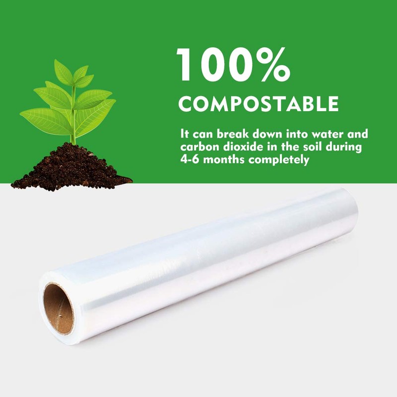 WRAPOK 100% Compostable Kitchen Cling Wrap Biodegradable Corn PLA Food