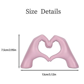 Heart Shaped Hand Carved Decoration, Cute Decoration Gift Suitable for Living Rooms, Offices, Bookshelves, Art Aesthetics, Consoles, Wedding Decorations (Pink)