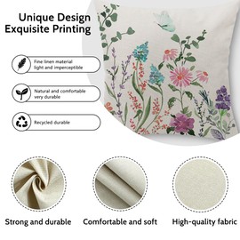 Cirzone Waterproof Outdoor Pillow Covers 18x18 Inch Set of 4 Summer Spring Floral Throw Pillow Covers Spring Outdoor Decor for Patio Furniture Garden Sofa