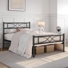 Yaheetech 2PCS Simple Metal Bed Frame with Curved Design Headboard