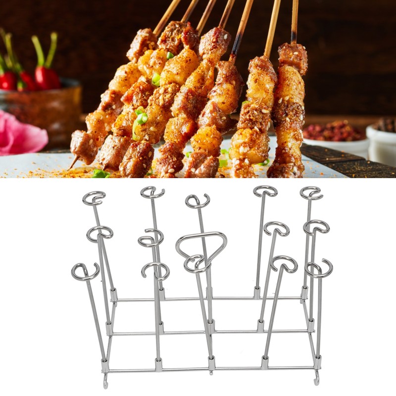 Fryer Skewer Stand Uniform Cooking Rust Resistance Stainless Steel Vertical