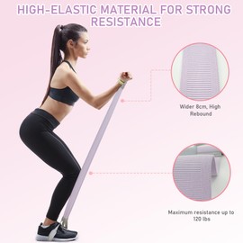 Pedal Resistance Bands with Handles, 120LB Fitness Resistance Bands for Women, Beginner-Friendly Yoga Training Equipment, Full-Body Exercise Band for Chest, Glutes, Legs & Core Muscles, Purple