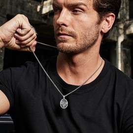 CUPENDA St. Christopher Necklace S925 Sterling Silver Saint Christopher Pendant Necklace St Christopher Jewelry Gifts for Men