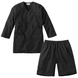 Musashino Uniforms Murakami Clothing, Carp Opening Shirt, Half Crotch Pull Elastic Top and Bottom Set, 100% Cotton, Festival, Tobi Costume, Craftsmen, Men's, Kids, Festival, HOOH, Strap Included <025-3300-3460 (3362-3462)-Su>, 20-black
