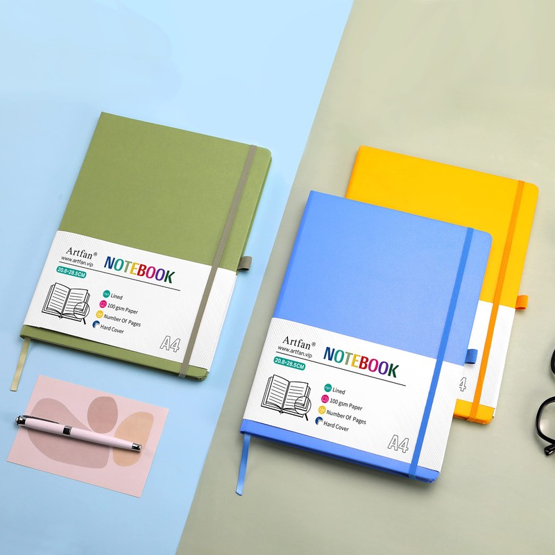 A4 Notebook - Notebook A4 with Premium Paper, Faux Leather