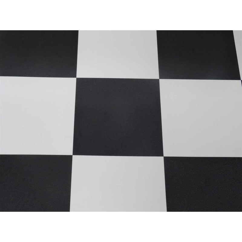 PVC Flooring Vinyl Flooring in Checkerboard Black White DIN A4