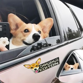 Dog Edition Car Badges Laser Cutting Car Vehicle Emblem,3D Car Badge Automotive Decals Stickers Funy Animal Decor Car Accessories Gifts for Car Truck Rv Boat Exterior Decoration (Chihuahua2)