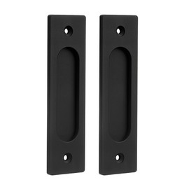 KOVOSCH 2 Pack 6 Inch Sliding Barn Door Handles, Rectangular Pocket Door Pulls, Farmhouse Rustic Style Sliding Closet Door Hardware, Matte Black