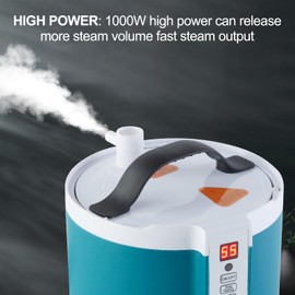 amocane 1.6L Portable Sauna Steamer Pot, Stainless Steel Steam Generator for Saunas Home Spa Fumigation Steam Machine for Body Detox with Remote Control, New Anti-riot Device (110V, US Plug)