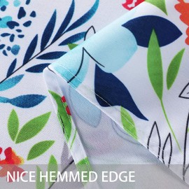 LUSHVIDA Easter Fabric Rectangle Table Cloth, Polyester Easter Flower Spring Tablecloth, Table Cover Protector for Holiday, Party, Wedding, Birthday, Decoration Use, 60 x 120 Inch, Blooming Flower