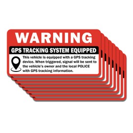 Sticky Expressions | GPS Tracking Sticker For Car (8 Pcs), Size 3" by 1.5" - Strong Adhesive, Durable, Waterproof, UV Resistant Anti Theft Stickers For Cars - Perfect GPS Sticker For Enhanced Security