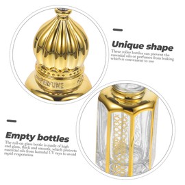 HONMEET 3pcs Essential Oil Bottling Fancy Perfume Bottles Roller Oil Bottles Perfume Roller Bottles Elegant Aroma Bottle Empty Essential Oil Bottle Glass Filling Travel Cosmetic Bottles