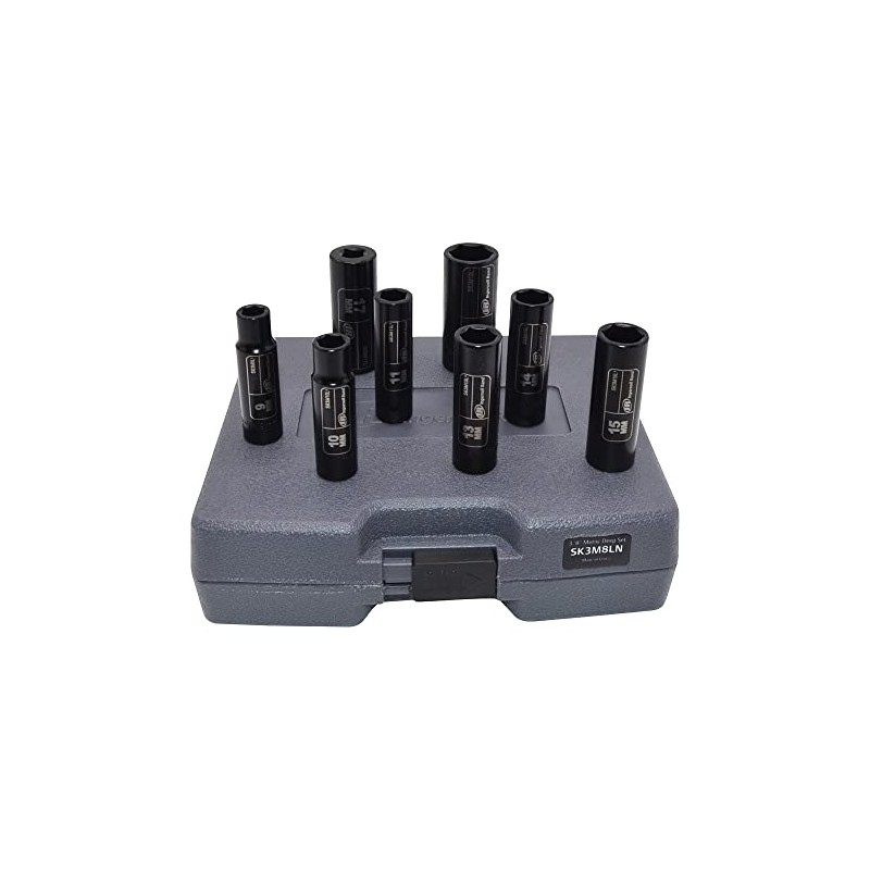 Ingersoll Rand SK3M8LN 3/8" Drive Metric Deep Impact Socket set