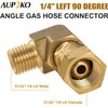 Aupoko Gas Adapter Set Connection Angle 90 Degree 1/4 Inch