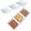 ZAROCRUS Divided Serving Tray, 14.75”x 6” Reusable 3-Section Party Platters,