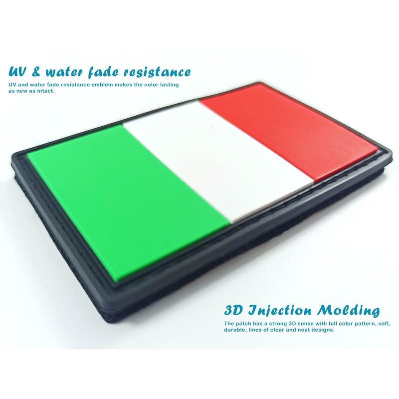 JBCD Italy Flag Patch Italian Tactical Patch - PVC Rubber