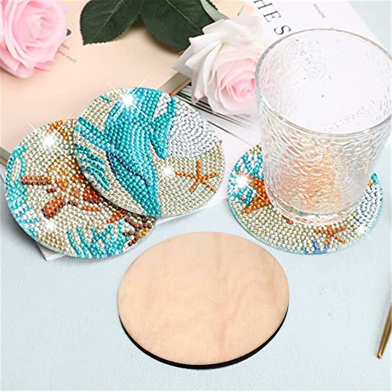 Funvalley Surperfect 8 Pack Diamond Painting Coasters with Stand, DIY