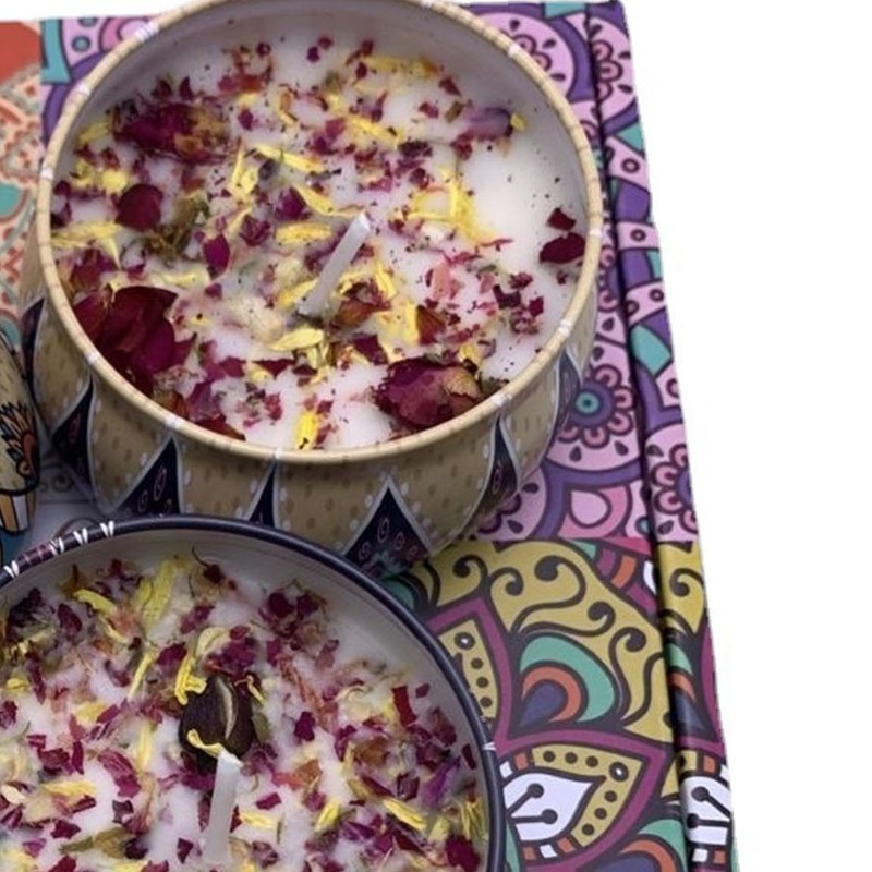 Scented Candles Set with Rose Lavender Lemon Cocoa Scents Portable