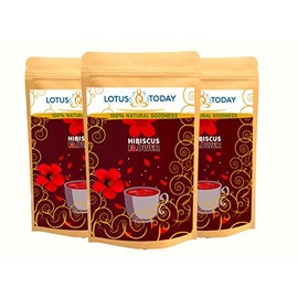 Lotus Today Herbal Tea, 60 Hibiscus Tea Bags, Bleach free & Bio Degradable tea bags, Caffiene free, Made of 100% Pure Hibiscus Sabdariffa flowers