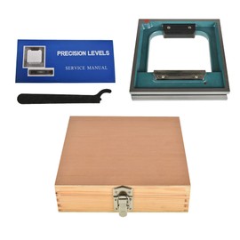 ‎Timunr 8 x 8 Inch Specialized Precision Cast Iron Frame Spirit Level with Wooden Box Accuracy 0.0002/10 Inch Fit for Machinery Tool