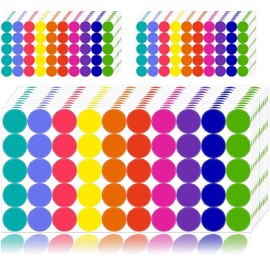 UKKQES 20mm 2000 PCS Color Coding Labels Circle Dot Stickers,Round Color Coding Labels Sticky Dots Labels Stickers 10 Color Style Colored Dot Stickers for Office,Student Classroom Toddlers Papers Etc