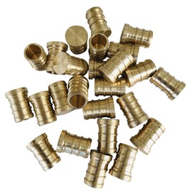 (Pack of 25) EFIELD PEX Barb Plug End Cap Pex Pipe Crimp Fitting, 1/2", Lead Free Brass-25 Pieces