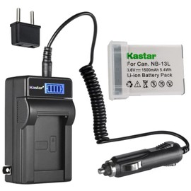 Kastar 1-Pack NB-13L Battery and LCD AC Charger Compatible with Canon NB-13L NB13L, NB-13LH NB13LH Battery, Canon CB-2LH, CB-2LHE, CB-2LHT Charger, Canon PowerShot SX740 HS, SX720 HS, SX730 HS Cameras