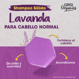 Grisi Organics, Shampoo Sólido Lavanda, 75 Gr