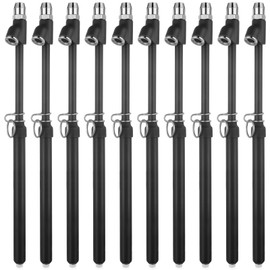 Tallew 10 Pack Tire Pressure Gauge Black Heavy Duty Air Pressure Tire Gauge Dual Head Semi Truck Tire Pressure Gauge Range 10-150 PSI, Extended Tube Tire Gauge Suitable for Semi Truck, and Bus