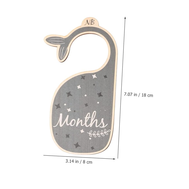 DOITOOL 14pcs Wooden Closet Dividers Whale-shaped Nursery Organizer for Clothes