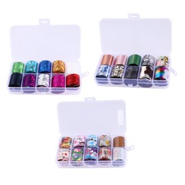 Baluue Transfer Stickers Kit 30 Rolls of Nail Foil Transfer Stickers Nail Art Decals for Women Easy Apply Random Style