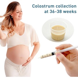 20 Sets of Colostrum Collection Kits, 20 Sterile Sealed Breast Milk Collection Syringes, 20 Stickers, 1 Colostrum Collection Measuring Cup for Breast Milk, and 1 Sliding Lock Fresh-Keeping Bag (3ml)