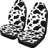 Dreaweet Stylish Cow Print Auto Seat Covers Black&White Front Seat