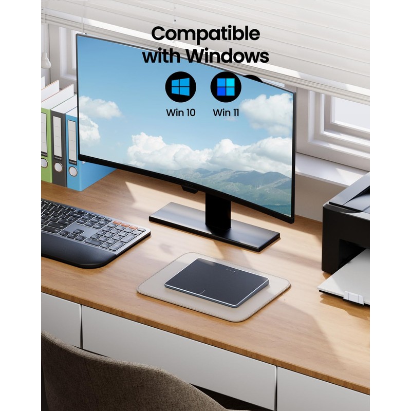 ProtoArc Wireless Trackpad for Windows10/11, Large High Precision T1 Plus