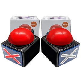 KiViRap Game Buzzer with Sound - Game Show Light Up Quiz Got Talent Family Feud Buzzer (2 Pack)