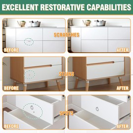 White Touch Up Paint Pen, White Paint for Wall, Door, Cabinets, Furniture, Enamel,Wood (Semi-Gloss, 50ML)