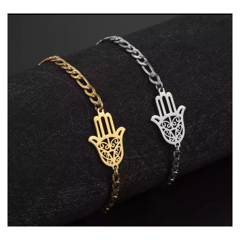 COLIBRI ALEGRE Pulsera Mano De Fátima Plateada