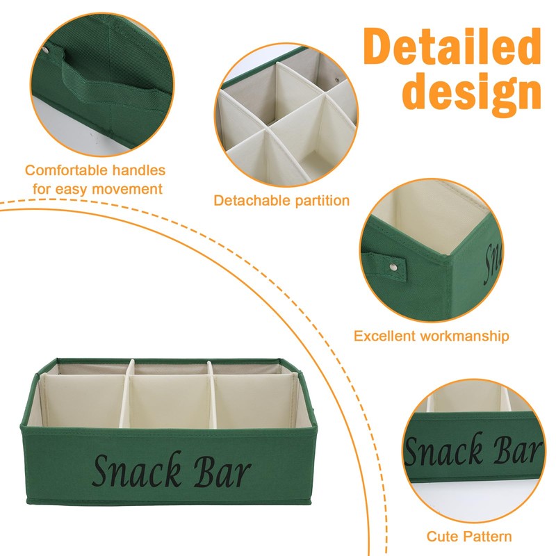 Xbopetda Snack Organizer for Countertop, Fabric Snack Bar Station with