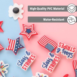 36pcs 4th of July Shoe Charms Cute Shoe Decoration Charms for Teens Kids Adults, Independence Day Party Favors Accessories (4th of July)