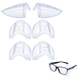 SEABABOO 3 Pairs of Glasses Side Protection Safety Eye Glasses Side Protection Glasses Side Protection Glasses Side Shields Transparent Sides Flexible Side Walls for Medium Glasses
