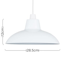 MiniSun Retro Style Gloss White Metal Easy Fit Ceiling Pendant Light Shade